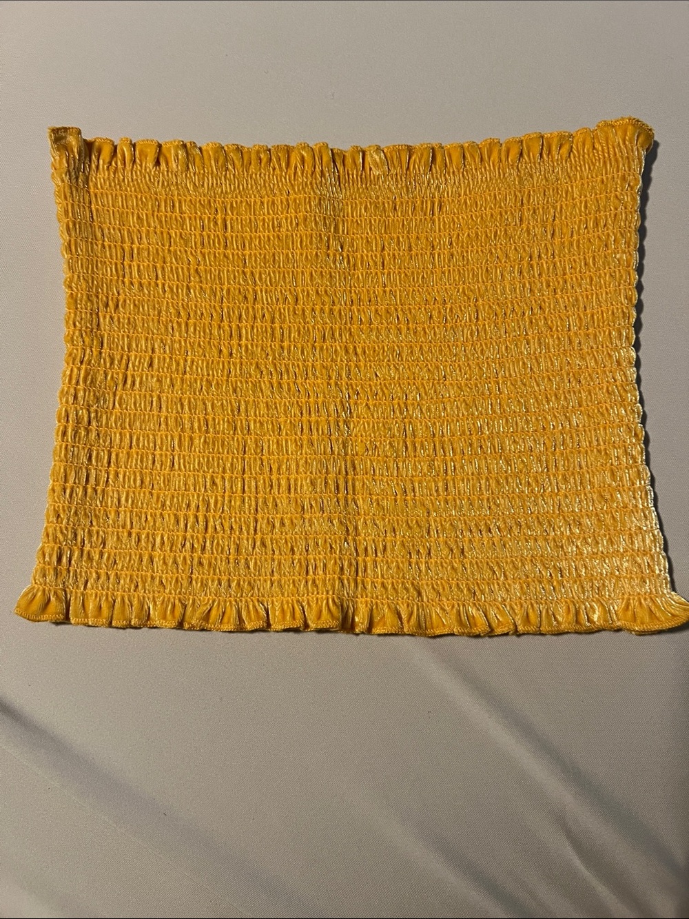 Hollister Bright Yellow Smocked Tube Crop